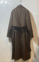 Load image into Gallery viewer, Sanyo Womens Brown Belted Double Trench Coat With Tartan Inner Lining Size 16
