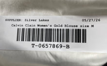 Load image into Gallery viewer, Calvin Klein Womens Gold Short Sleeve Blouse Top Size Medium
