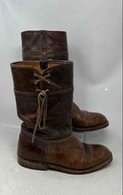 Load image into Gallery viewer, Loblan Mens Brown Leather Round Toe Mid-Calf Riding Boots Size 40
