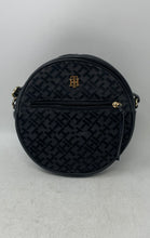 Load image into Gallery viewer, Tommy Hilfiger Womens Black Monogram Adjustable Strap Inner Pocket Crossbody Bag
