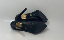 Load image into Gallery viewer, Jennifer Lopez Womens Black Leather Pointed Toe Stiletto Platform Heels Size 10
