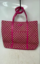 Load image into Gallery viewer, Vera Bradley Womens Pink White &amp; Green Geometric Print Trimmed Vera XL Tote Bag

