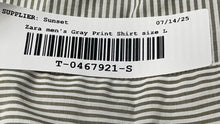Load image into Gallery viewer, Zara Mens Gray Striped Regular Fit Long Sleeve Button-Up Shirt Size 17
