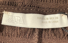 Load image into Gallery viewer, Zara Womens Brown Textured Long Sleeve Asymmetrical Hem Blouse Top Sz M W/ Tags
