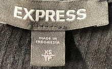 Load image into Gallery viewer, Express Womens Black White Tweed 3/4 Sleeve V-Neck Belted A-Line Dress Size XS
