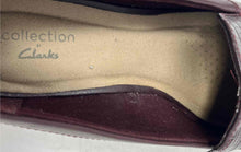 Load image into Gallery viewer, Clarks Womens Mallory Pearl Burgundy Round Toe Wedge Heel Slip-On Loafers Sz 7 W

