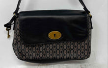 Load image into Gallery viewer, Fossil Womens Gabriella Black Monogram Leather Adjustable Strap Crossbody Bag
