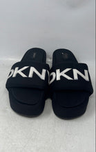 Load image into Gallery viewer, DKNY Womens Black White Slip-On Open Toe Platform Slide Sandals Size 8.5M
