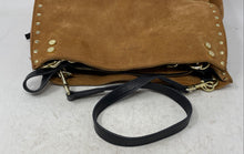 Load image into Gallery viewer, American Leather Co. Womens Brown Studded Inner Pockets Zipper Shoulder Bag
