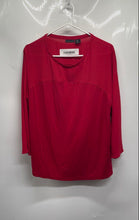 Load image into Gallery viewer, Tahari Womens Red Round Neck 3/4 Sleeve Stretch Pullover Blouse Top Size XL

