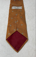 Load image into Gallery viewer, Diego Monaco Cravatte Mens Orange Geometric Silk Keeper Loop Pointed Tie
