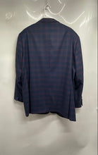 Load image into Gallery viewer, Lineage Mens Blue Plaid Notch Lapel Single Breasted Two-Button Blazer Sz 48R/44W
