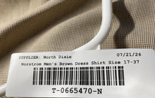 Load image into Gallery viewer, Nordstrom Mens Brown Cotton Classic Relaxed Fit Long Sleeve Dress Shirt Sz 17-37
