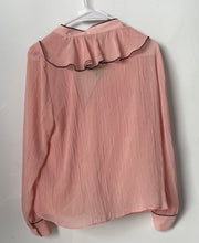 Load image into Gallery viewer, Zara Womens Pink Long Sleeve V-Neck Collarless Button Front Blouse Top M W/Tags

