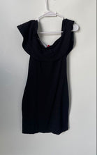 Load image into Gallery viewer, Guess Womens Black Regular Fit Off The Shoulder Ruffle Short Mini Dress Size L
