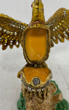 Load image into Gallery viewer, Gold-Tone Brass Vintage Style Hinged Eagle Figure Jewelry Box Collectible
