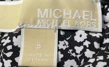 Load image into Gallery viewer, Michael Kors Womens Black And White Printed Short Sleeve Mini Dress Size P
