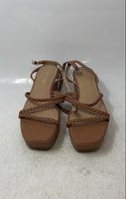 Load image into Gallery viewer, Sun + Stone Womens Alyssaa Brown Braided Ankle Strap Platform Sandals Size 9
