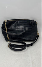 Load image into Gallery viewer, Aldo Womens Black Croc-Embossed Inner Pocket Adjustable Strap Shoulder Bag
