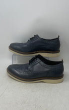 Load image into Gallery viewer, Base London Mens Sully Blue Leather Lace-Up Brogue Dress Shoes Size 43
