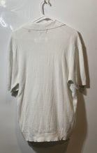 Load image into Gallery viewer, Massimo Dutti Mens White Knitted Collared Short Sleeve Polo Shirt Size L
