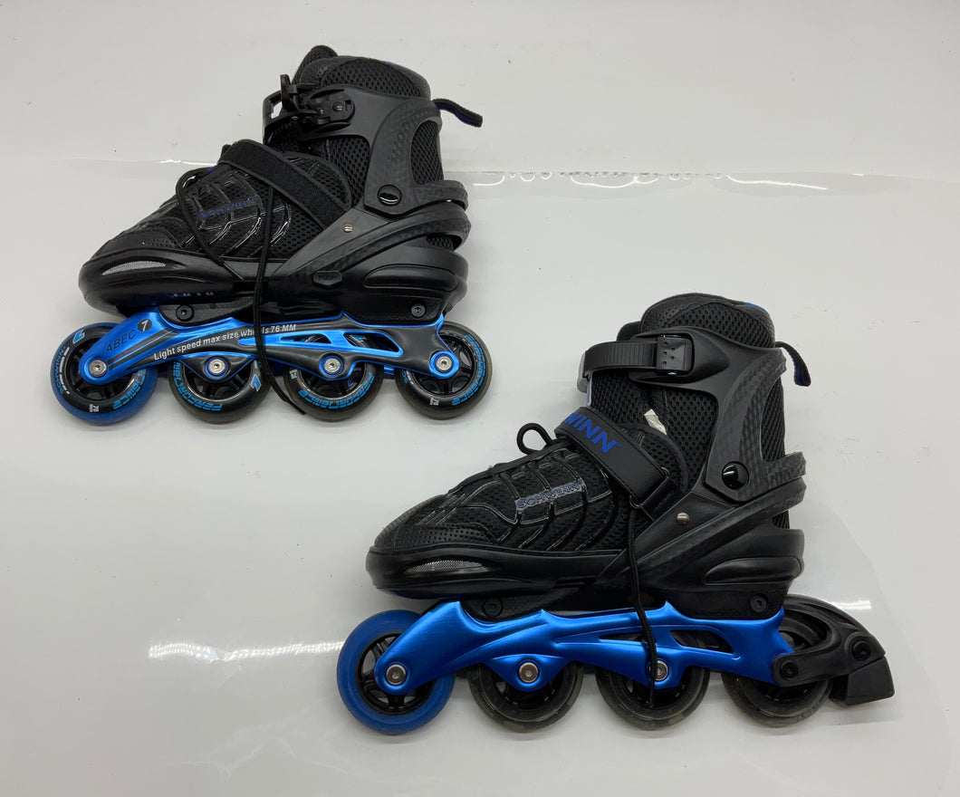 Schwinn Unisex ABEC 7 Black Blue Adjustable Inline Skate Size 8-9.5