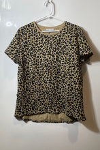 Load image into Gallery viewer, Zara Womens Beige Black Animal Print Short Sleeve Crew Neck T-Shirt Size Medium
