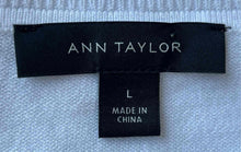 Load image into Gallery viewer, Ann Taylor Womens White Eyelet Front Panel Short Sleeve Pullover Sweater Size L
