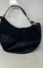 Load image into Gallery viewer, Details Womens Black Leather Inner Pockets Travel Shoulder Strap Hobo Bag

