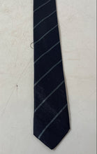 Load image into Gallery viewer, Hugo Boss Mens Dark Blue Striped Silk Designer Adjustable Pointed Tie
