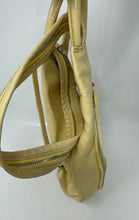 Load image into Gallery viewer, Valentina Womens Cream Leather Zipper Adjustable Strap Top Handle Sling Bag
