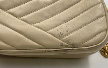 Load image into Gallery viewer, Authentic Tory Burch Womens Cream Adjustable Strap Crossbody Purse Stained
