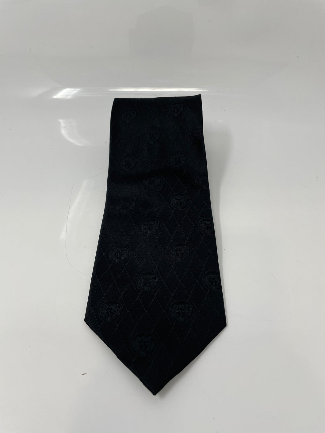 Angelino Cravatte Mens Black Diamond Silk Adjustable Formal Designer Tie