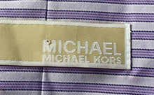 Load image into Gallery viewer, Michael Kors Mens Purple Striped Long Sleeve Dress Shirt Size 17.5
