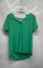Load image into Gallery viewer, Anne Klein Womens Green Short Sleeve Notch Neck Regular Fit Blouse Top Size M
