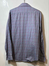 Load image into Gallery viewer, Tommy Hilfiger Mens Blue Plaid Cotton Slim Fit Long Sleeve Dress Shirt Size L

