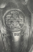 Load image into Gallery viewer, Authentic Tory Burch Womens Black Stiletto Gladiator Heels Sz 6.5M Worn Stained
