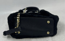 Load image into Gallery viewer, Isaac Mizrahi New York Womens Black Faux Fur Detachable Strap Crossbody Handbag
