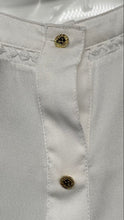 Load image into Gallery viewer, Anne Klein Womens White Short Sleeve Round Neck Button Back Blouse Top No Size
