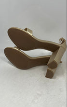 Load image into Gallery viewer, Lulus Womens Taylor Yellow Gold Tone High Block Ankle Strap Heels Size 10
