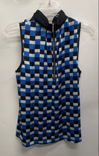 Load image into Gallery viewer, Michael Kors Womens Blue Black Sleeveless Blouse Top Size Large
