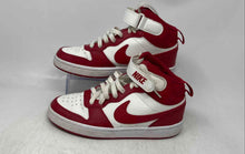 Load image into Gallery viewer, Nike Kids Court Borough Mid 2 Red White Leather Lace-Up Sneaker Shoes Size 4.5Y
