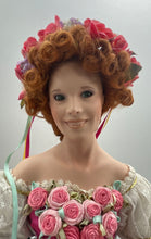Load image into Gallery viewer, Brown Curly Hair Green Eyes Ceramic My Wild Irish Rose Musical Play Doll w/Stand

