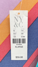 Load image into Gallery viewer, New York &amp; Company Womens Multicolor Striped Tie Waist Wrap Dress Sz XL With Tag
