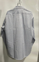 Load image into Gallery viewer, Tailorbyrd Mens White Blue Plaid Stretch Performance Button-Up Shirt Size XL
