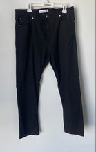 Load image into Gallery viewer, Calvin Klein Mens Black Denim Dark Wash Stretch Straight Leg Jeans Size W36xL32
