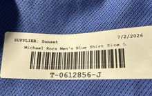 Load image into Gallery viewer, Michael Kors Mens Blue Slim Fit Collared Long Sleeve Dress Shirt Size L 16 32/33
