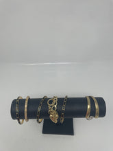 Load image into Gallery viewer, Kate Spade, Lucky Brand, Juicy Couture Women's Gold Tone/Black Bracelets (6Pcs)
