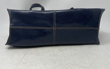 Load image into Gallery viewer, Liz Claiborne Womens Navy Blue Leather Double Handle Charm Shoulder Handbag
