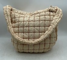 Load image into Gallery viewer, UrbanFit By Urban Expressions Womens Beige Quilted Zip Top Shoulder Bag
